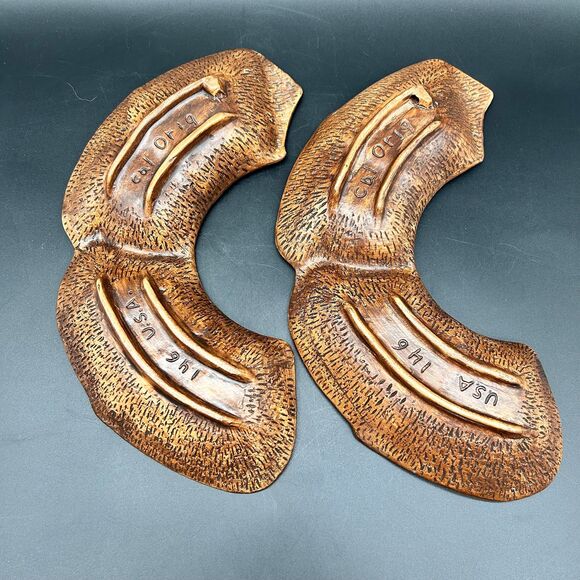 Vintage MCM Serving Dishes Red and Brown - Picture 2 of 5